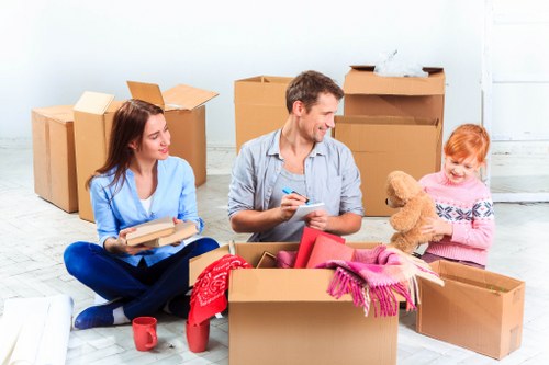 Preparing boxes and furniture for removal truck hire in Lewisham