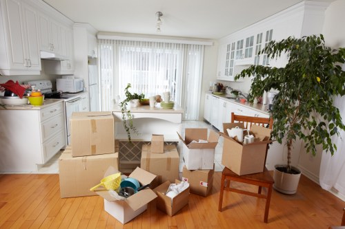 Student packing items for a move in Lewisham
