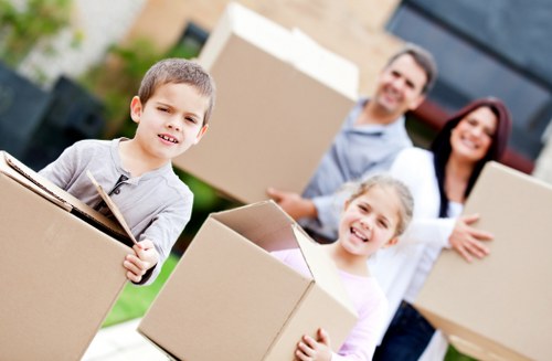 Packed student belongings ready for removals in Lewisham