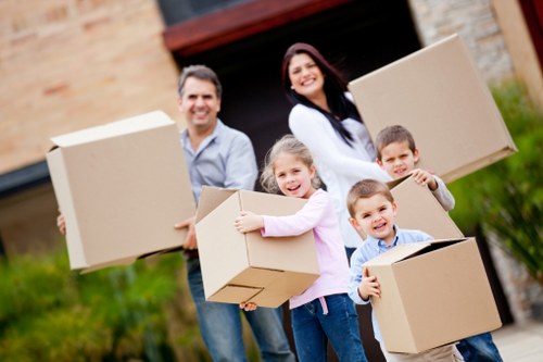 Loaded moving van ready for local transport in Lewisham