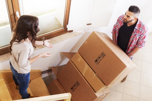 Packed household items ready for removal services in Lewisham