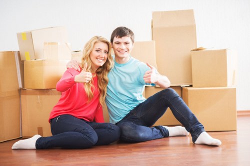 Loading household items into a van for transport