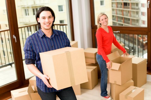 Professional office movers relocating business equipment in Lewisham